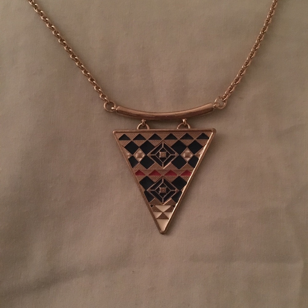 Tribal print triangle necklace